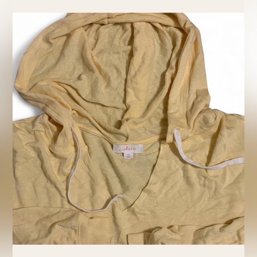 Colsie Pastel Yellow Cropped Hoodie